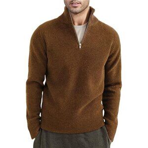 Slim Fit Quarter Zip Sweater Mock Neck Men's
